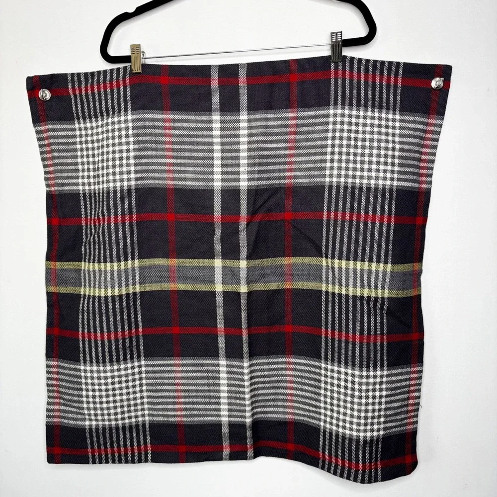 Pottery Barn Euro Sham Set of 3 Navy Red White Plaid 100% Cotton 26x26 Americana